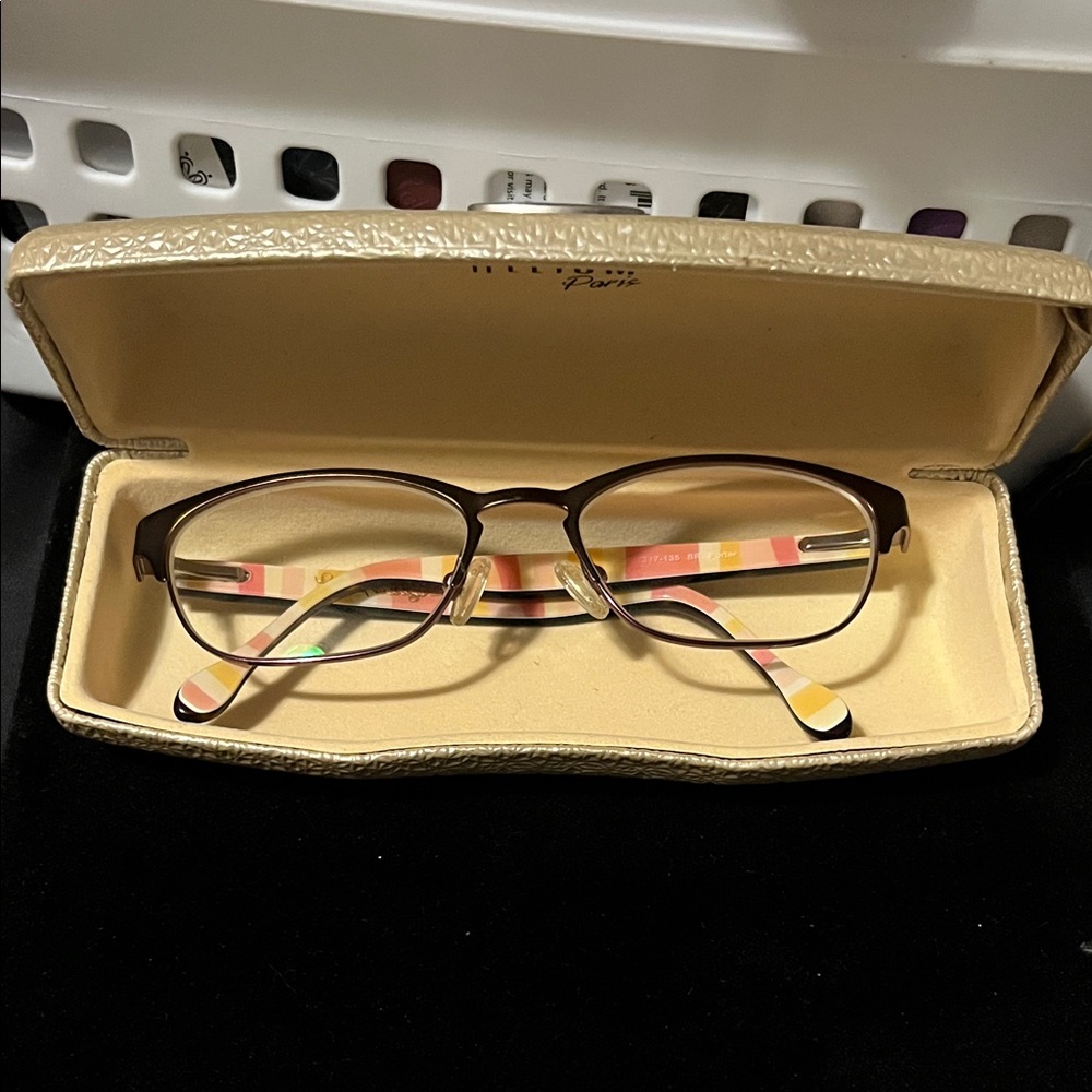Lilly Pulitzer Brown Frames with Colorful Temples